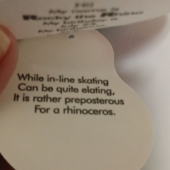 🩷AVON FULL O BEANS 1999, ROCKY THE RHINO COLLECTIBLE STUFFED PLUSHE - Picture 8 of 9